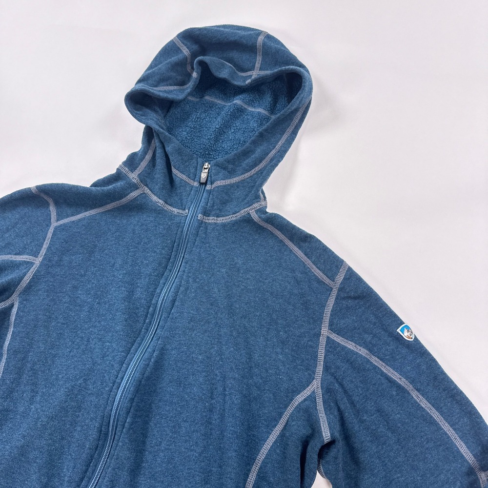 Kuhl Womens Hoodie Large Blue Kashmira Full Zip Fleece Jacket Outdoor Hiking